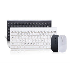 Simple ultra-slim black mini wireless keyboard and mouse